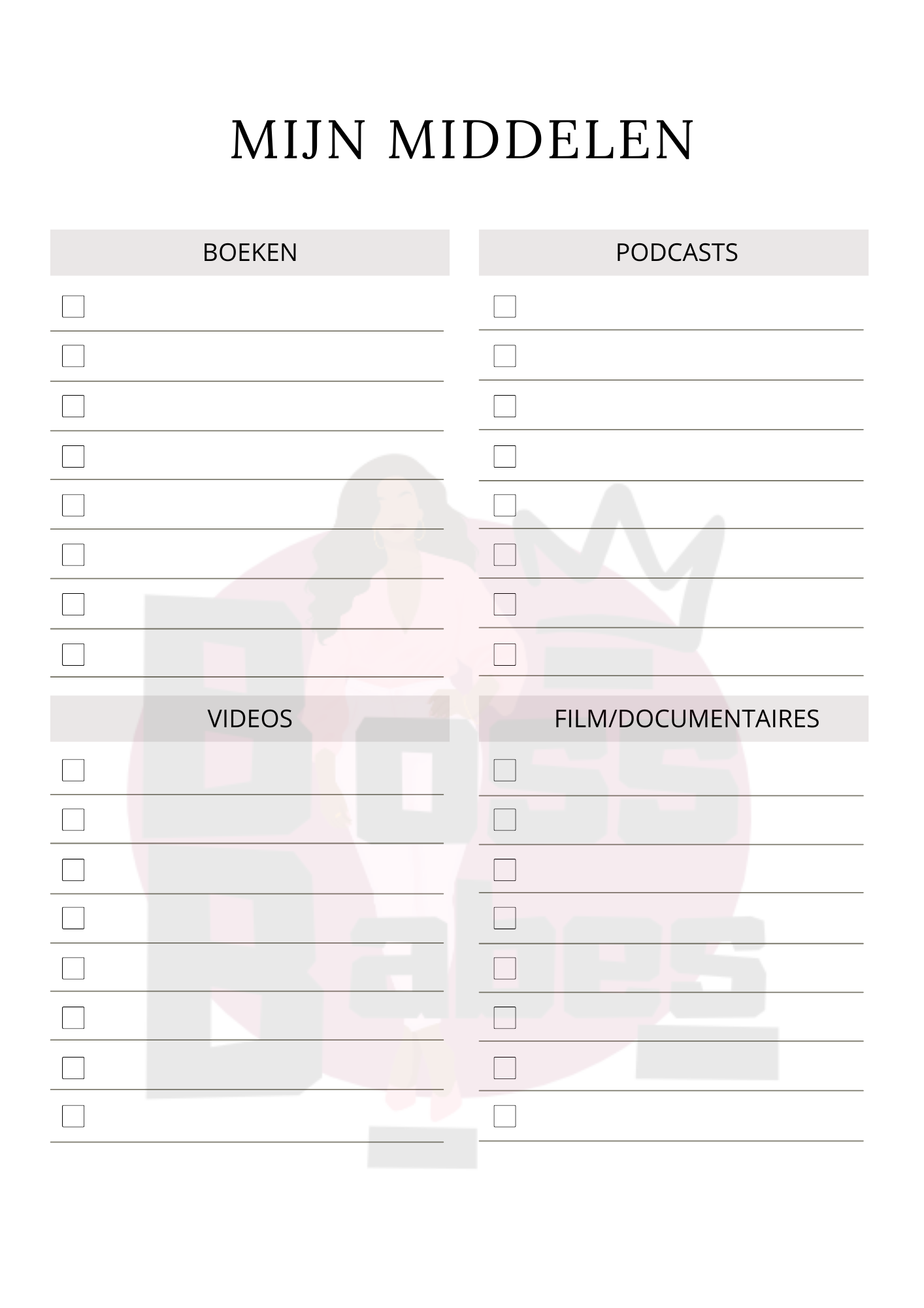 Bossbabes Persoonlijke Groeiplanner